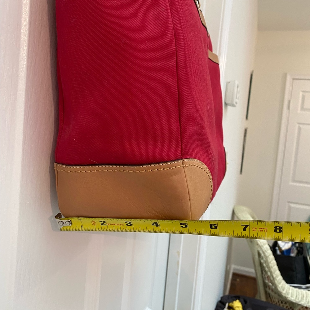 Coach Red Travel Tote / Diaper Tote with Long Strap and So Many Pockets! - Picture 9 of 16